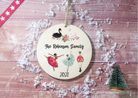 Wooden Circle Decoration - Nutcracker family personalised