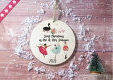 Wooden Circle Decoration - Nutcracker first xmas as mr & mrs