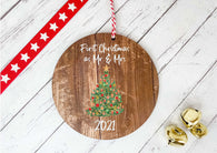 Dark Wood Circle Decoration - first xmas as mr & mrs tree