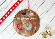 Dark Wood Circle Decoration - Nutcracker family personalised