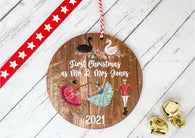 Dark Wood Circle Decoration - Nutcracker first xmas as mr & mrs