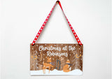 Christmas at the Personalised Hanging Xmas plaque - Forest Animals