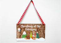 Christmas at the Personalised Hanging Xmas plaque - Festive Friends