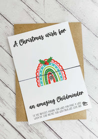 Wish bracelet - A Christmas wish for an amazing Childminder - Xmas Rainbow