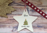Ceramic Hanging Star Decoration Child's name tree