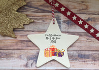 Ceramic Hanging Star Decoration First xmas as mr & mrs presents