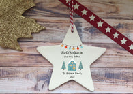 Ceramic Hanging Star Decoration Teal house first Christmas in our new home