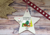 Ceramic Hanging Star Decoration Festive friends first xmas as mr & mrs