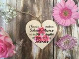 Wooden Heart Ornament - Chance Made Us School Mums Bright