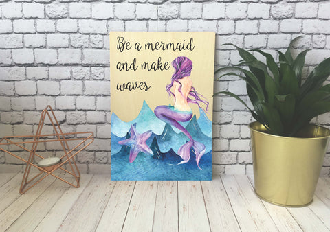Wooden Print - Mermaid