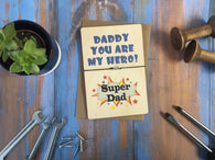 Printed Wooden Wish Bracelet - Daddy You Are My Hero