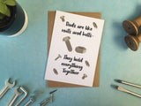 A6 postcard print - Dads Are Like Nuts & Bolts