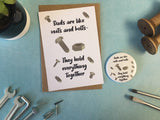 A6 postcard print - Dads Are Like Nuts & Bolts