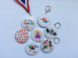 Custom Badges, Magnets, Keyrings, Mirror, Medals & Bottle Opener Keyrings - 58mm