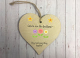 Wooden Heart Ornament - Grans Are Like Buttons