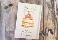 Personalised Lined Notepad - Happy Birthday Cake