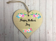 Wooden Heart Ornament - Happy Mothers Day