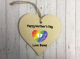 Wooden Heart Ornament - Happy Mothers Day Love Bump