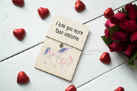 Printed Wooden Wish Bracelet - Love You More Than Unicorns