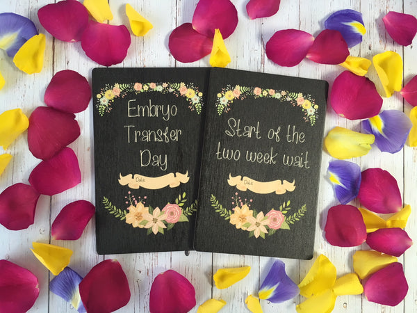 Printed Wooden IVF Journey Cards Chalkboard Floral ®