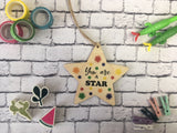 Wooden Star Ornament - Bright You Are a Star