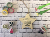 Wooden Star Ornament - Thanks For Helping Me Grow