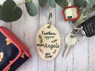 Wooden Keyring - Feathers Appear