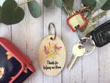 Wooden Keyring - Thanks For Helping Me Bloom