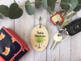 Wooden Keyring - Thanks For Helping Me Grow
