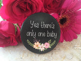 Chalkboard Floral Alternative Pregnancy Badges