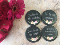 Chalkboard Floral Alternative Pregnancy Badges