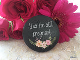 Chalkboard Floral Alternative Pregnancy Badges