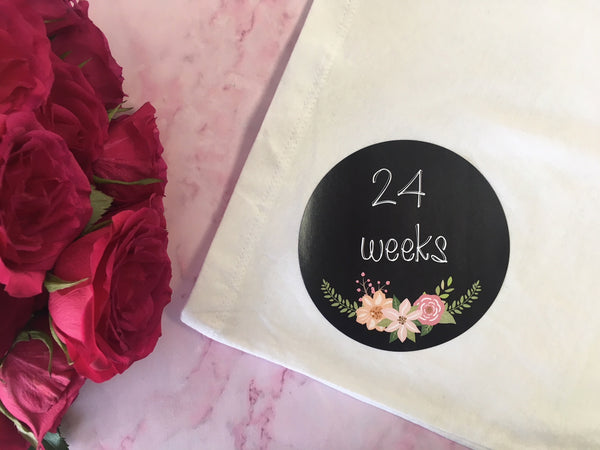 Pregnancy Journey Stickers - Chalkboard Floral