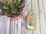 Wooden Keyring - Cactus Succulent Design 3