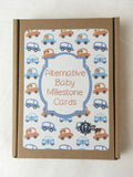 Blue Retro Alternative Baby Journey Cards ®