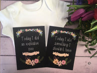 Alternative Baby Journey Cards ® Chalkboard Floral