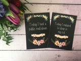 Alternative Baby Journey Cards ® Chalkboard Floral