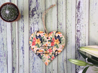 Wooden Heart Ornament Tropical - Awesome Job