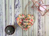 Wooden Heart Ornament Tropical - Braver Than You Know