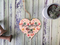 Wooden Heart Ornament Tropical - Stronger Than You Think