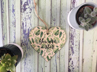 Wooden Heart Ornament Tropical - You Are A Star