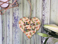 Wooden Heart Ornament Tropical - You Are Special