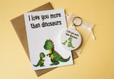 I love you more than dinosaurs A6 postcard print