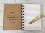 Kraft Lined Notepad -  Apple Personalised with Teacher & Child's Name