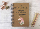 Kraft Lined Notepad -  A Pre-School Teacher Like you is as rare as a Unicorn