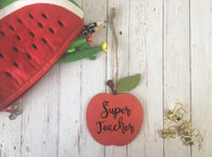Wooden Hanging Apple - Super Teacher