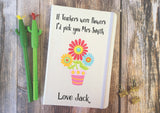 Personalised Lined Notepad - Teachers Flowers