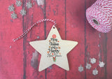 Star Ornament Merry Christmas and a Happy New Year