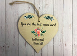 Wooden Heart Ornament - Best Mum Ever