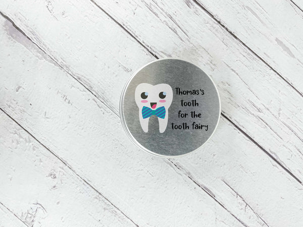 My First Tooth Tin Blue Bowtie